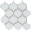 Pure White w/Calm Green Arabesque Mosaics M12BLUB