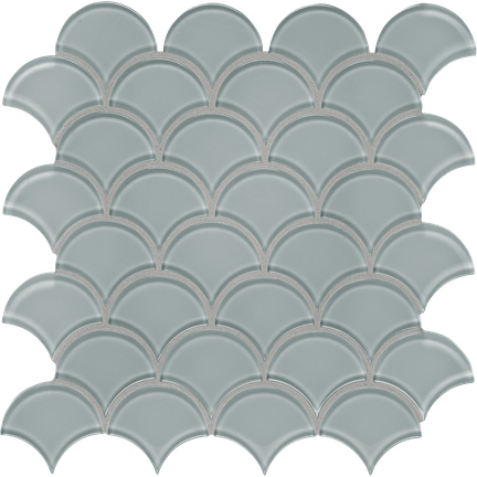 Quiet Gray Scallop Mosaics M12SCP
