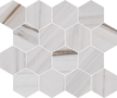 Majestic White Lasa Hexagon Mosaics (Matte) M3x3HEX