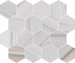 Majestic White Lasa Hexagon Mosaics (Polished) M3x3HEX