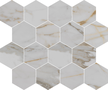 Imperial Gold Calacatta Hexagon Mosaics (Matte) M3x3HEX