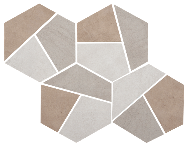 Warm Mix Hexagon Mosaic M7x7HEX