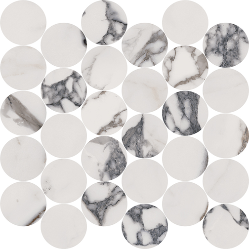 Arabescato Circle Mosaics (Matte) M2.5CIR