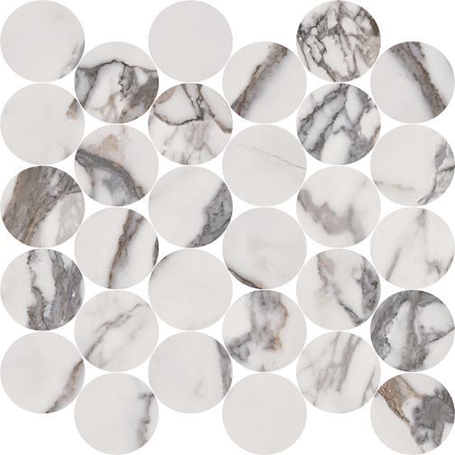 Arabescato Circle Mosaics (Polished) M2.5CIR