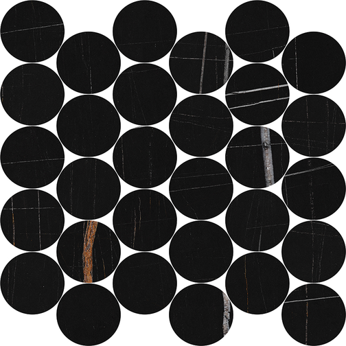 Sahara Noir Circle Mosaics (Polished) M2.5CIR