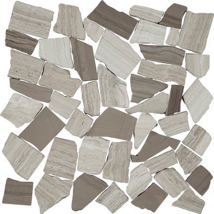 Rustic Birch Flat Flat Pebble Mosaics 12x12