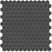Retro Black 1in Hexagon Mosaic 12x12