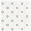 Canvas White & Loft Grey 1in Hexagon Mixed Mosaic 12x12