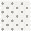 Canvas White & Cement Chic 1in Hexagon Mixed Mosaic 12x12