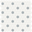 Canvas White & Cloud Blue 1in Hexagon Mixed Mosaic 12x12