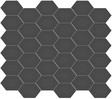 Retro Black 2in Hexagon Mosaic 11x12.5
