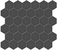 Retro Black 2in Hexagon Mosaic (Unglazed) 11x12.5