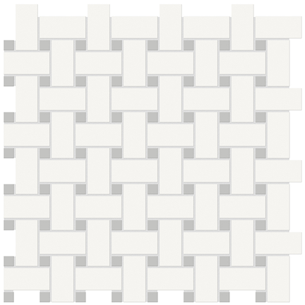 Canvas White & Loft Grey Basketweave Mixed Mosaic 12x12