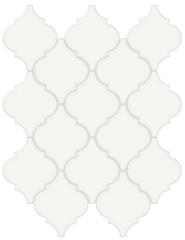 Canvas White Arabesque Beveled Mosaic (Glossy) 10x13