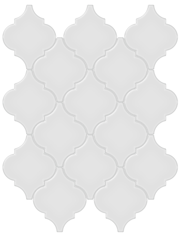 Gallery Grey Arabesque Beveled Mosaic (Glossy) 10x13