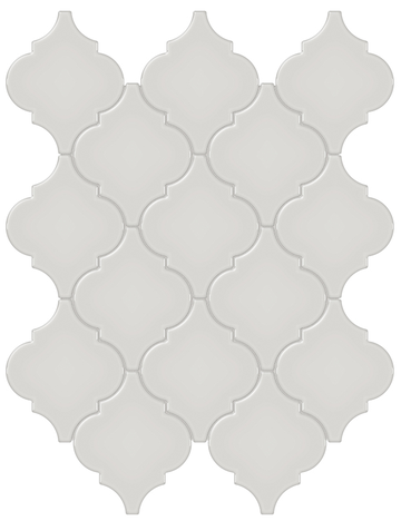 Halo Grey Arabesque Beveled Mosaic (Glossy) 10x13