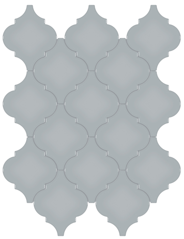 Cloud Blue Arabesque Beveled Mosaic (Glossy) 10x13