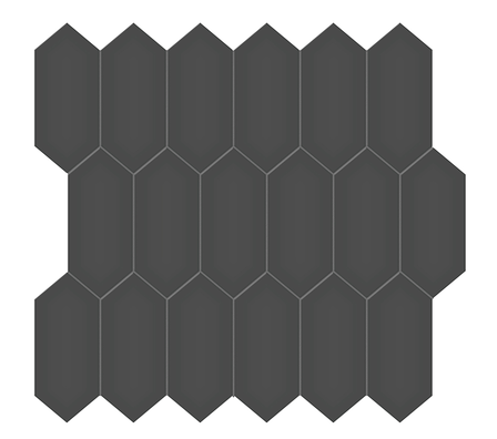 Retro Black Picket Mosaic (Glossy) 11x12.5
