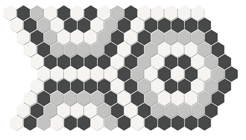 Midnight Blend Hexagon Pattern Mosaic 14x8