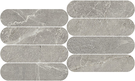 Ash Cool Gray Oval Mosaic (Polished Only) 9x15